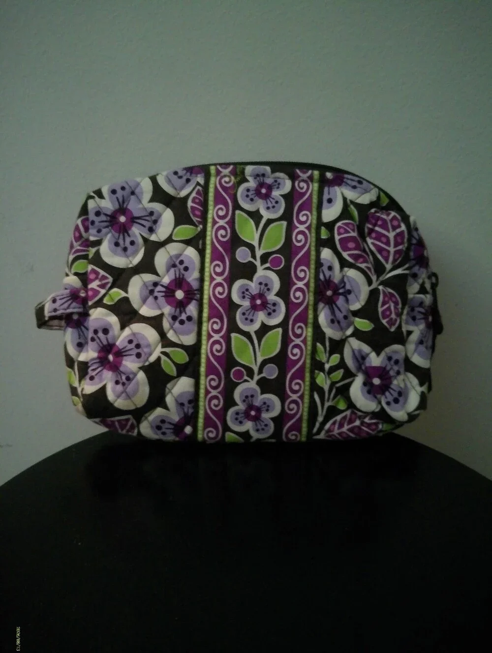 Vera Bradley Small Cosmetics Bag (Plum Petals) - Retired Print